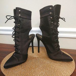 So Me Black Backless Heeled Boot